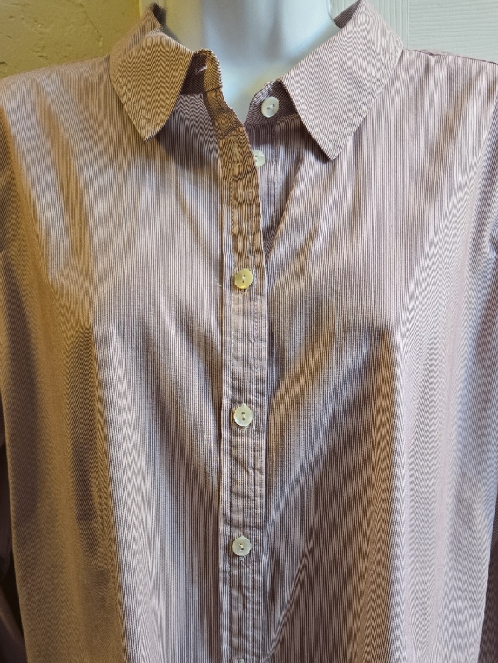 J. Jill Pale Pink Striped Women's Button-Down Shirt - Picture 3 of 5